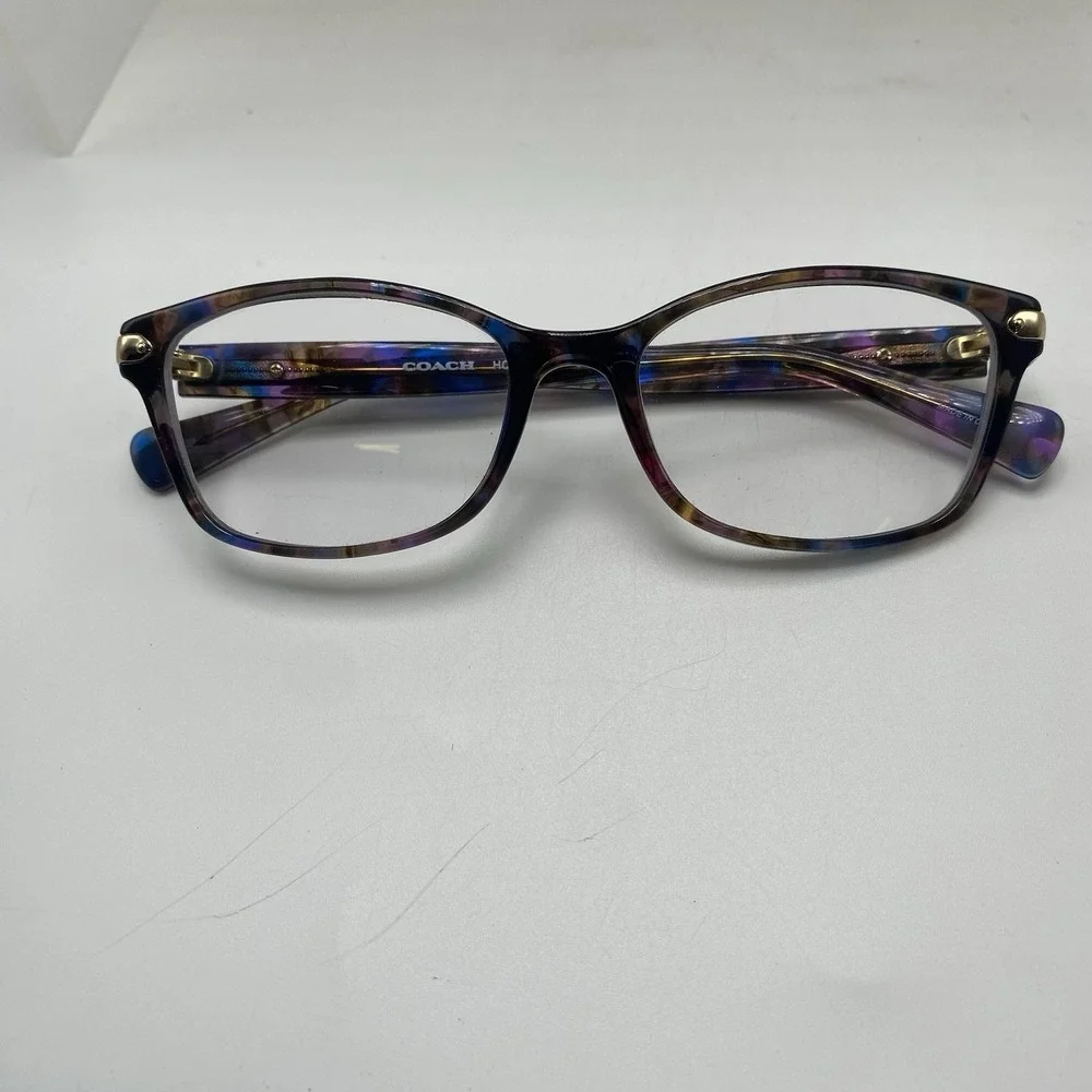 Coach Eyeglasses FRAMES ONLY HC6065 Cat Eye 51-17-135 Confetti Purple Brown 244